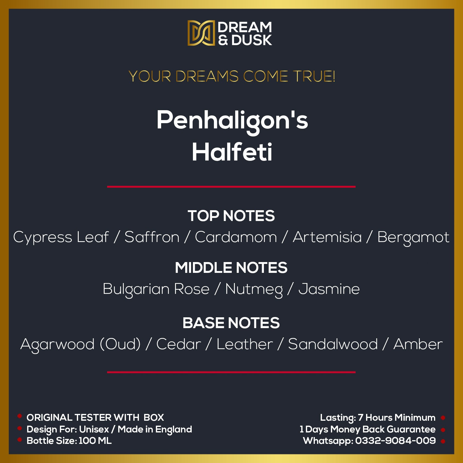 Penhaligon's Halfeti EDP 100ml For Men WHITE BOX TESTER