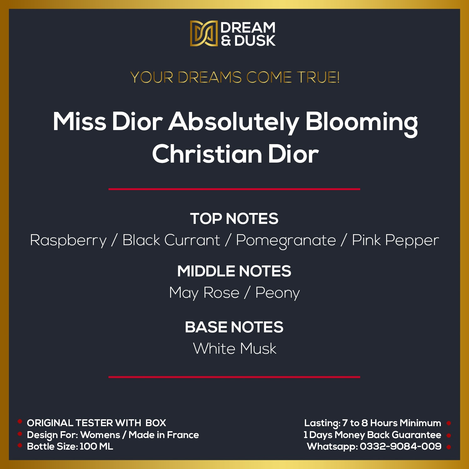 Christian Dior Miss Dior Absolutely Blooming EDP 100ml For Women WHITE BOX TESTER